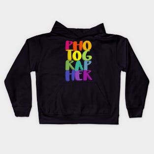 Photographer // Typographic Design Kids Hoodie